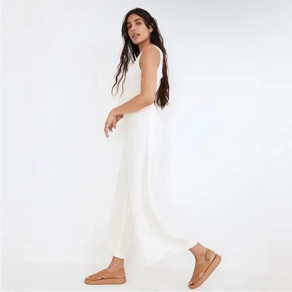 NWT Madewell Size Large NF563 Lightestspun Tie Back Cover Up Jumpsuit Lighthouse